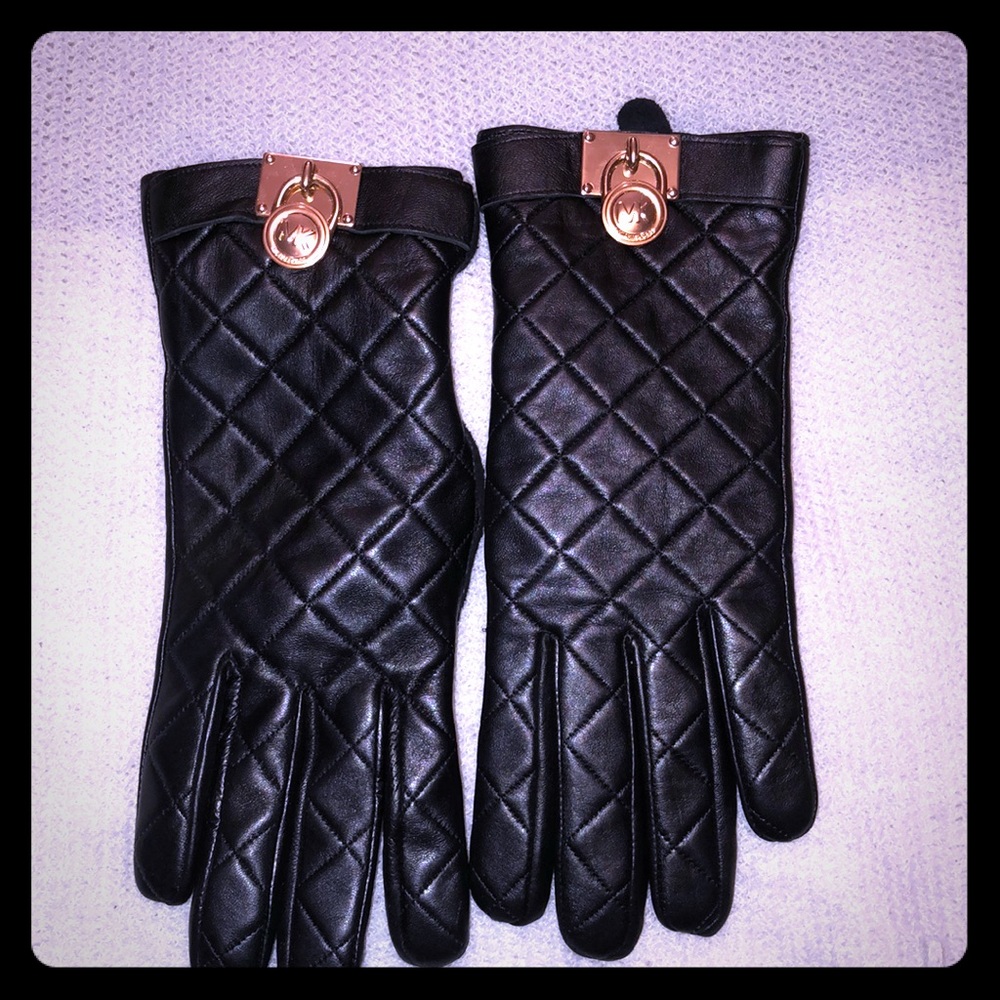 Authentic Michael Kors Leather Gloves Tech Smart